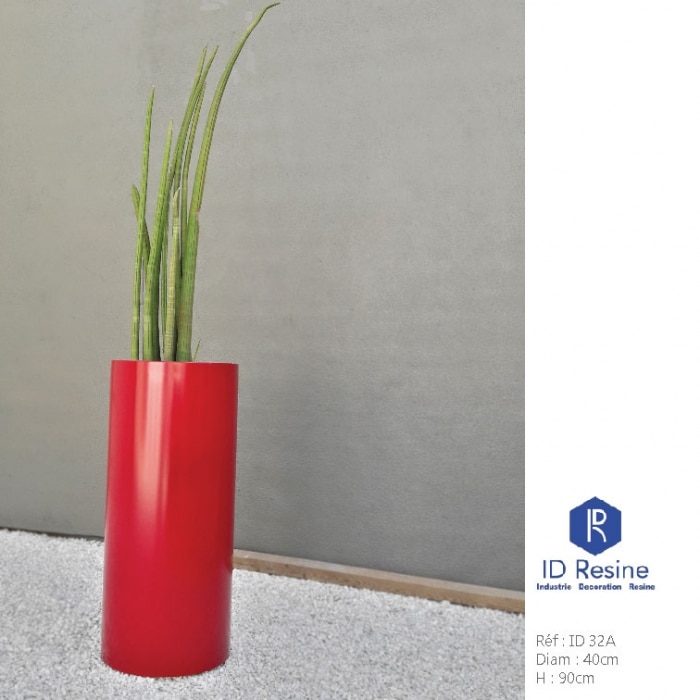 Pot cylindrique en resine polyester. Casablanca Pots en résine